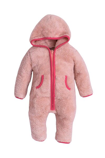 Chicsy Baby Winter Sweet Plush Cotton Pocket Hooded Baby Kids Welsoft Jumpsuit