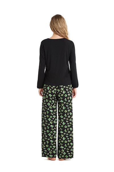 Blackspade Set pijama neagră cu mânecă lungă pentru femei - C7T0N5O06