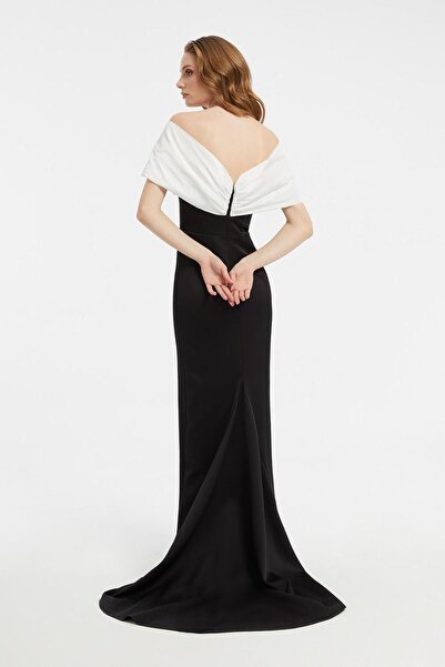 CENGIZ AKTURK Off-Shoulder Bow Detail Long Evening Dress - 5029C