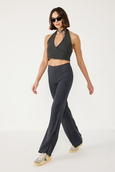 No Matter What Textured High Waist Flare Pants