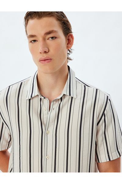 Koton Viscose Short Sleeve Shirt - Printed