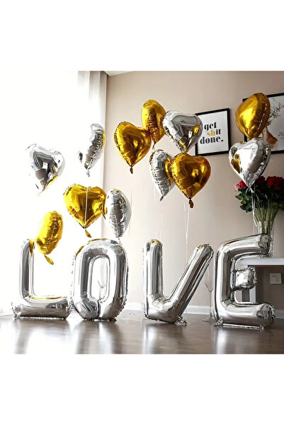 CUGY YETİŞKİN LOVE GÜMÜŞ GOLD ROSEGOLD  RENK TEMALI ÖZEL GÜN DOĞUM GÜNÜ KONSEPTİ BALON PARTİ SÜSÜ