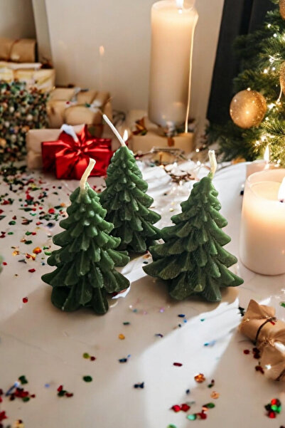 Ceyda Sanat Atölyesi Yeni Yıl Çam Ağacı Kokulu Mum 3'lü