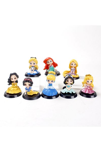 Choice Without Box High Quality 8pcs/set Kawaii Capsul Princess Model Alice Jasmine Ariel Rapunzel Mermaid