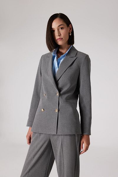 DeFacto Sorbe X Basic-Blazerjacke mit geradem Knopf und zweireihigem Kragen D9922ax24au