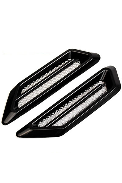 Choice1 Black Universal 2Pcs Chrome Car SUV Air Flow Fender Side Vent Decorat...