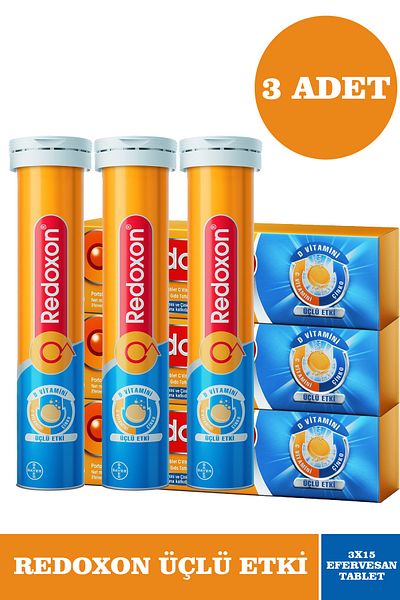 Redoxon 3-Pack Effective 15 Effervescent Tablets 3 Pieces