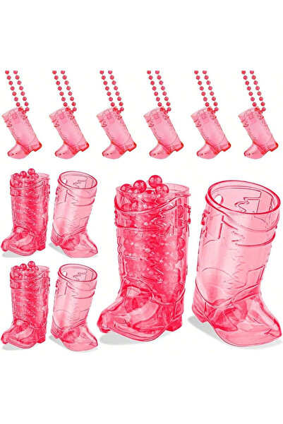 Choice 12 كوبًا على شكل حذاء رعاة البقر، مع قلادة من الخرز، مصنوعة من البلاست...