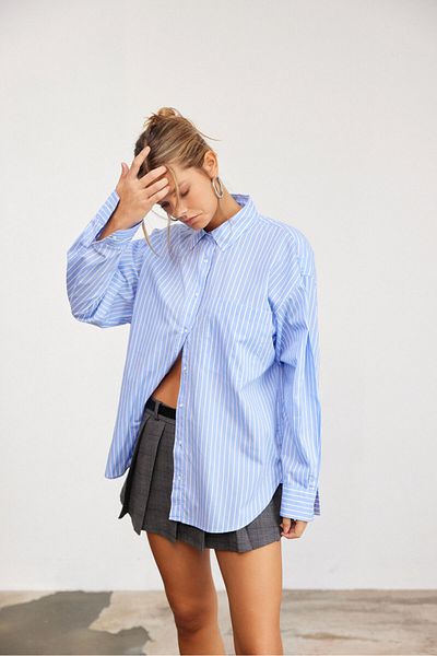 Bases Cămașă oversize din poplin cu dungi