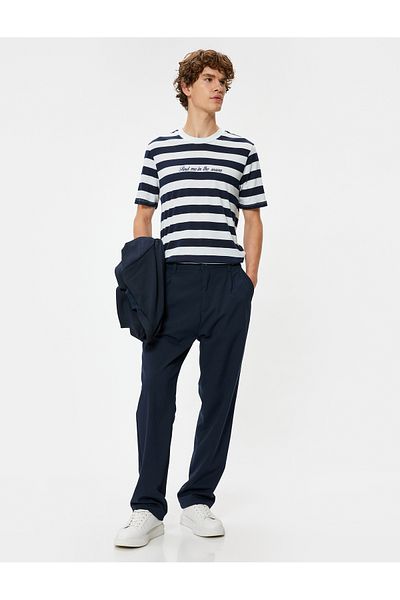 Koton Μπλουζάκι με θέμα Cotton Sailor - Μπλουζάκι με κοντό μανίκι με λαιμόκοψη