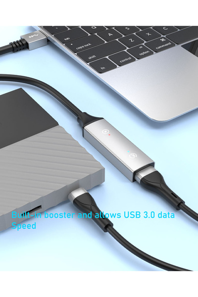 Choice كابل تمديد USB 3.0 نشط رمادي اللون بطول 10 أمتار، 5 أمتار/10 أمتار، مع كابل تمديد USB 3.0 نشط معزز، USB 3.0 Ex