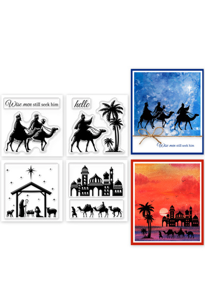 Choice AECH-16484 4 قطع طوابع صغيرة شفافة لعيد الغطاس المسيحي لألبومات القصاص...