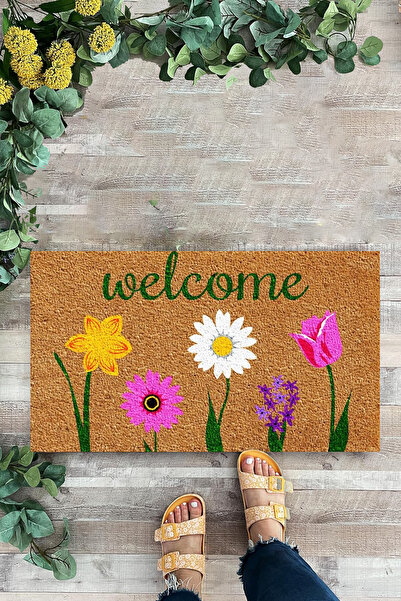 KARMAT Welcome Floral Doormat Suitable for Indoor and Outdoor - Digital Printing