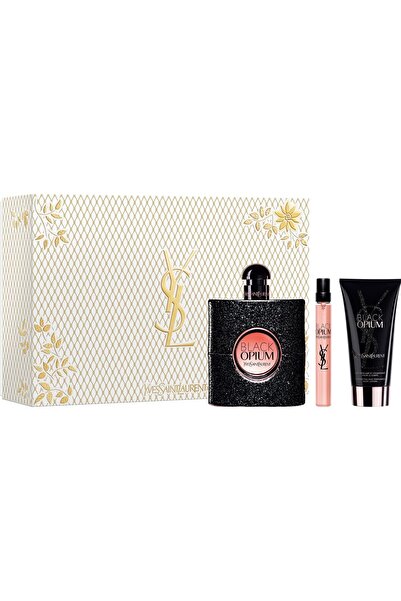 Yves Saint Laurent Black Opium EDP 90 ml & 10 ml & Vücut Losyonu Parfüm Seti ...