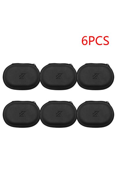 APWIKOGER 6PCS 1-20PCS KZ Earphones Oval Storage Bag Wired Headphones PU Zipper Storage Box Portable Hold Case