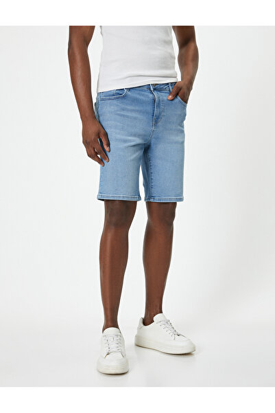 Koton 4sam40311nd 600 Acık Indıgo Erkek Denım Sort