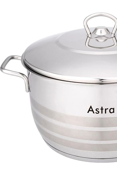 Astra Casserole 26x15cm - 8 Liter Capacity -18/10 Cr-Ni Stainless Steel - Silver