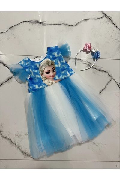 diamondstar Rochie pentru fete cu imprimeu Elsa 2/9 ani