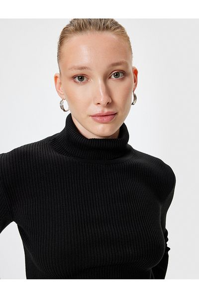 Koton Pulover de bază cu mânecă lungă din tricot cu nervuri