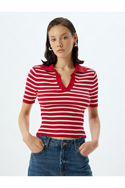 Koton Pulover tricot polo cu mânecă scurtă