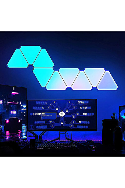 Choice 12 PCS Set Wifi APP(No 2A Plug) WIFI Bluetooth 5V USB Triangle Lamps Quantum Atmosphere LED Night Li