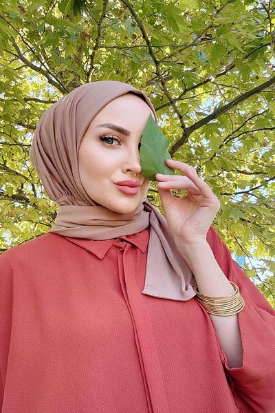 SAYRA Light Caramel Lycra Women's Shawl - Ready Snap Shawl Syr008