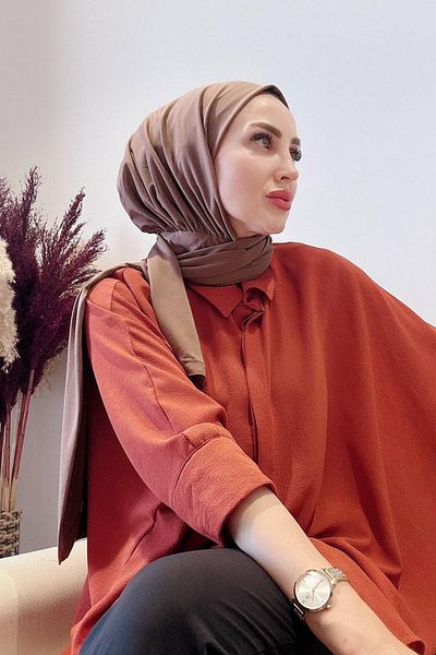 SAYRA Shawl Women's Caramel Lycra Fabric Ready Snap Shawl Syr008