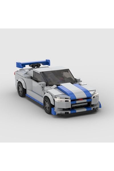 Choice 018-gtr R34 Moc Gtr R34 سيارة سباق رياضية مركبة سرعة بطل سباق مكعبات بناء طوب إبداعي