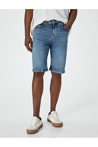 Koton Ανδρικό τζιν σορτς Indigo - 4sam40310nd 740 Medium