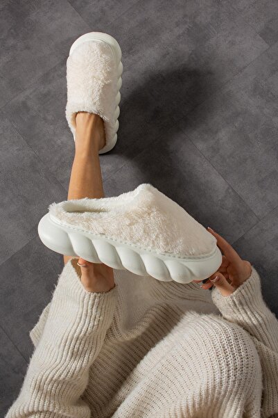 Akınal Bella Women's Eva Sole Wool House Slippers