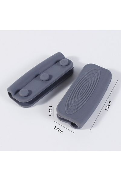 Choice grey 1Pair Of Silicone Handles Anti-Scalding Non-Slip SilicOne Pot Handle Cover Heat Insulation Hand