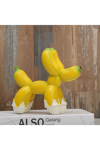 Choice xiangjiaoqi 1pc Creative Banana Balloon Dog Ornament, Home DesktopIndoor Sculpture Resin Crafts,Cute