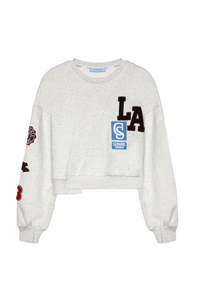 Quzu Gray Asymmetrical Detailed Sweatshirt