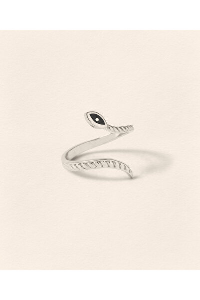Luna Merdin Yılan Göz Yüzük Siyah Silver