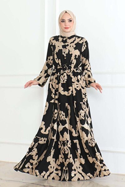 SGS Μαύρο φόρεμα Hijab με σχέδιο Mina