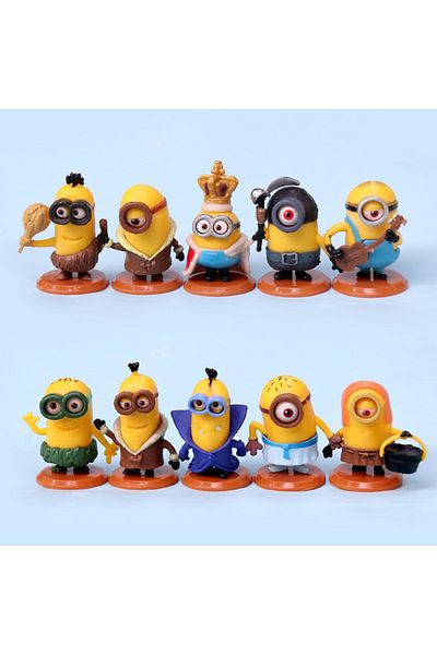 Choice kawai Capsule toys 10Pcs/Set Miniones Kevin Bob 3D Eye Despicable Miniones Action Figures Classic...