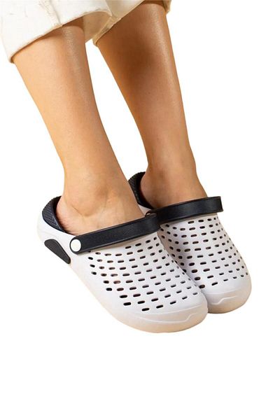 Liger Papuci unisex cu talpă Eva, alb și bleumarin