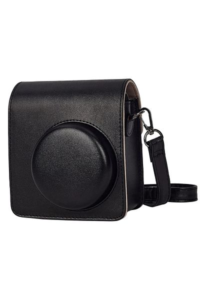 Shunmaii Black Camera Bag For Fujifilm Instax Mini 40 Instant Camera Retro Leather Camera Case & Shoulder Str