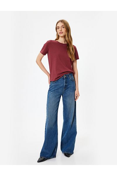 Koton Tricou de bază din bumbac cu mânecă scurtă