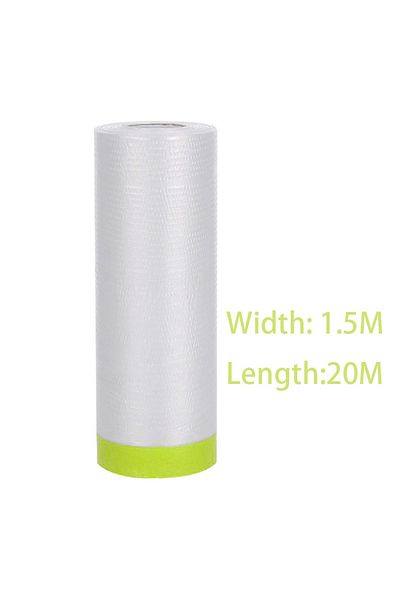 Choice 1.5 Pre-taped Masking Film Drop And Cloth Plastic Cover Sheets Transparent Floor Carpet Protector Fo