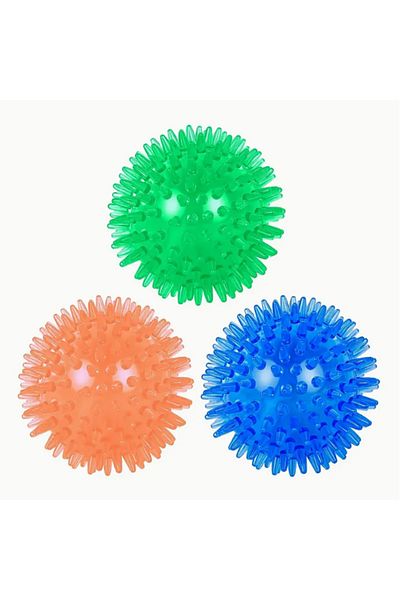 Choice S6.5cm 3 pcs random 3 Pieces Durable Dog Toys: Squeaky Balls for Teeth Cleaning and Training - Safe