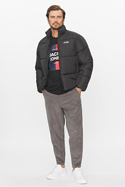 Jack & Jones Erkek Jjmax Dik Yaka Puffer Mont 12238745 Siyah