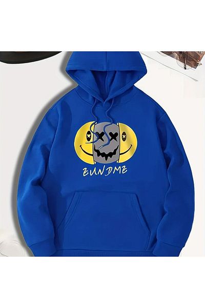 Moda Glo Hanorac unisex cu imprimeu Half Smile