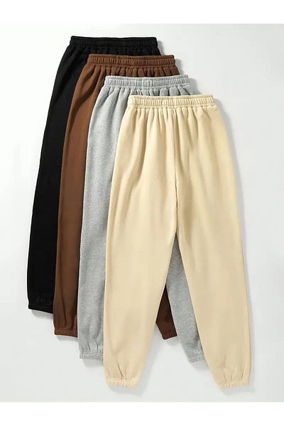 QUEENSTOWN Unisex Los Angeles εμπριμέ καφέ/μαύρο/γκρι/μπεζ 4 τεμαχίων μεγάλου μεγέθους φούτερ