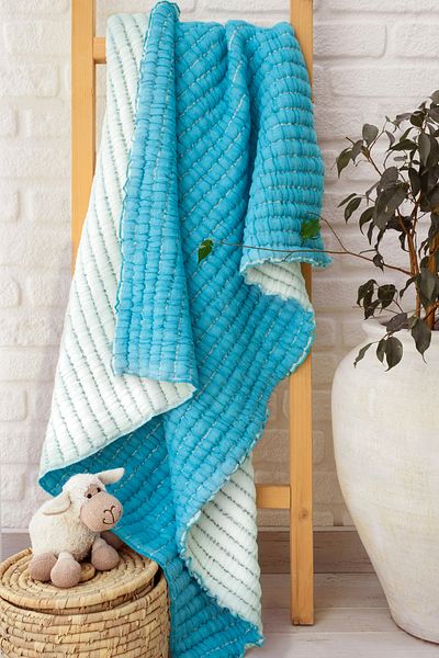 Dokubba Baby Blanket - Filled Baby Blanket - Cotton - Natural (100cm X 126 cm)