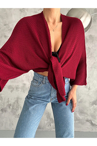 sportiness Жіночий кардиган з рукавами у вигляді крил кажана, з рифленим візе...