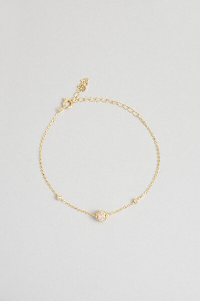 So CHIC... Minimal Tasarım 18 Ayar Sarı Altın Kaplama 18 Cm Gümüş Bileklik