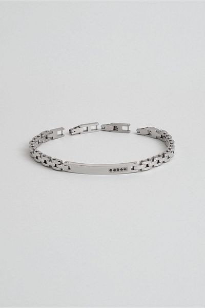 So CHIC... Black Stone 21 cm Steel Men's Bracelet