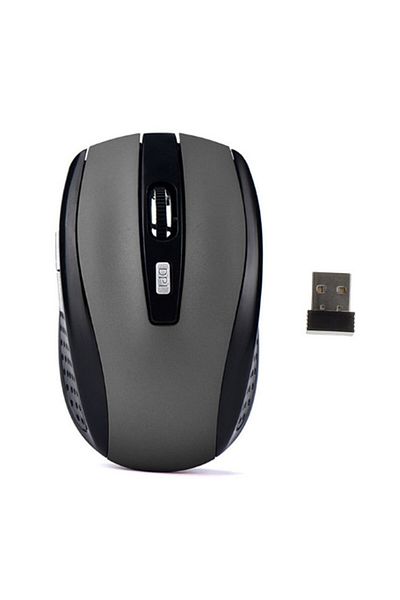 Kebidumei Grey 2.4G Wireless Mouse 2.4Ghz Gaming Mouse 6D Optical Wireless Mouse Slim Mini Noiseless Mice DPI