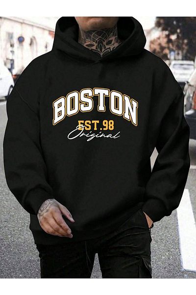 Moda Glo Унисекс суитшърт с щампа Boston 98